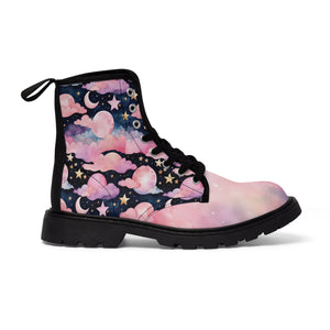 Starry Night Pastel Sky Boots Printify