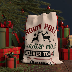 North Pole Reindeer Mail Santa Bag Printify