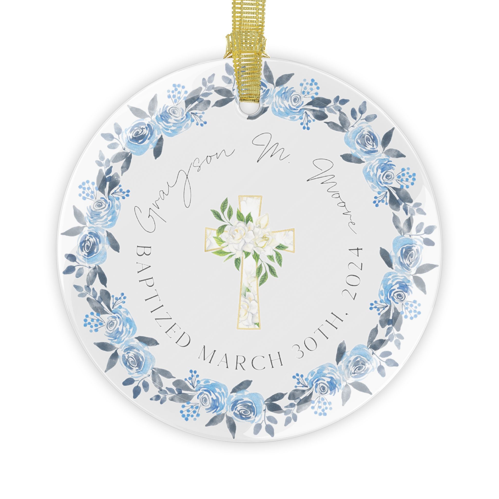 Baptized Custom Ornament Printify