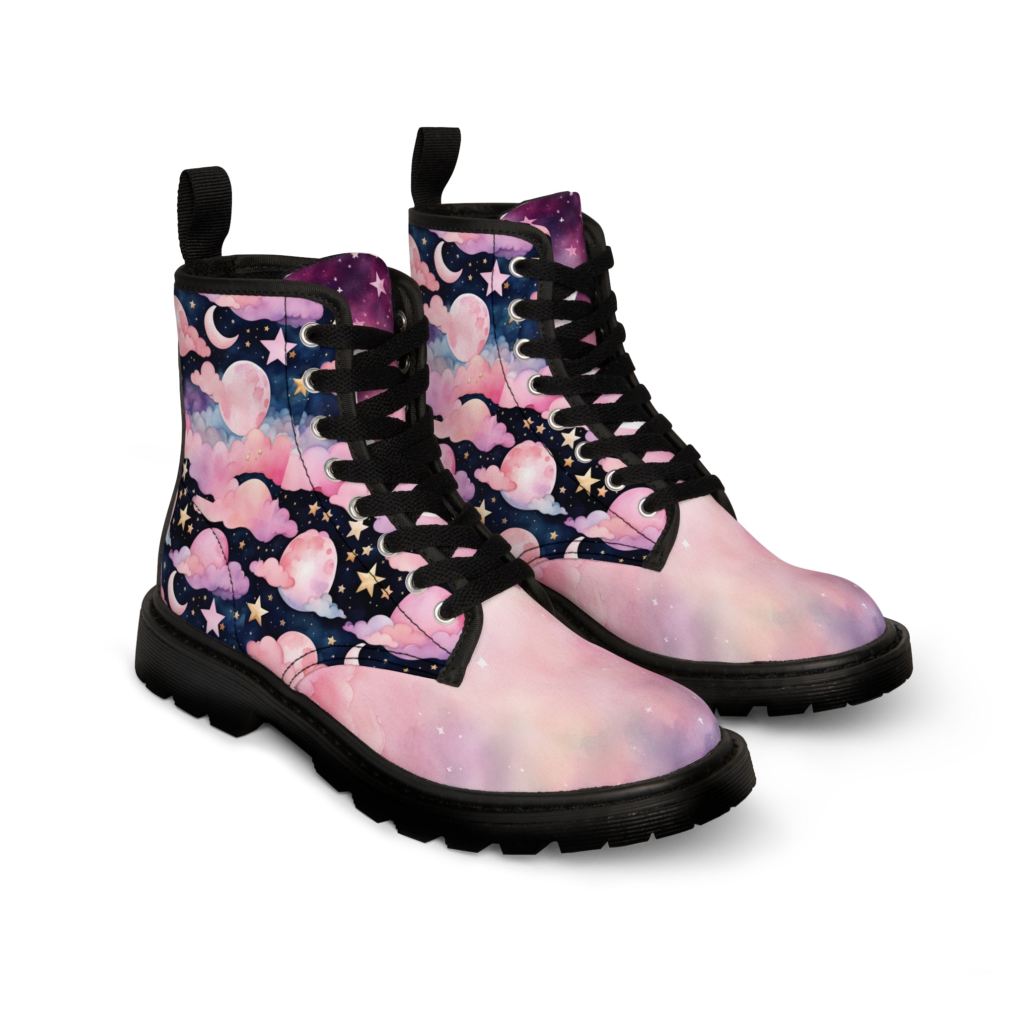 Starry Night Pastel Sky Boots Printify