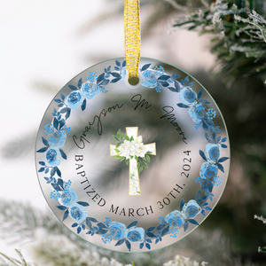 Baptized Custom Ornament Printify