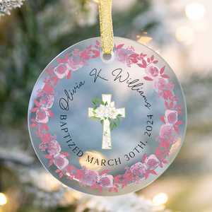 Baptized Custom Ornament Printify