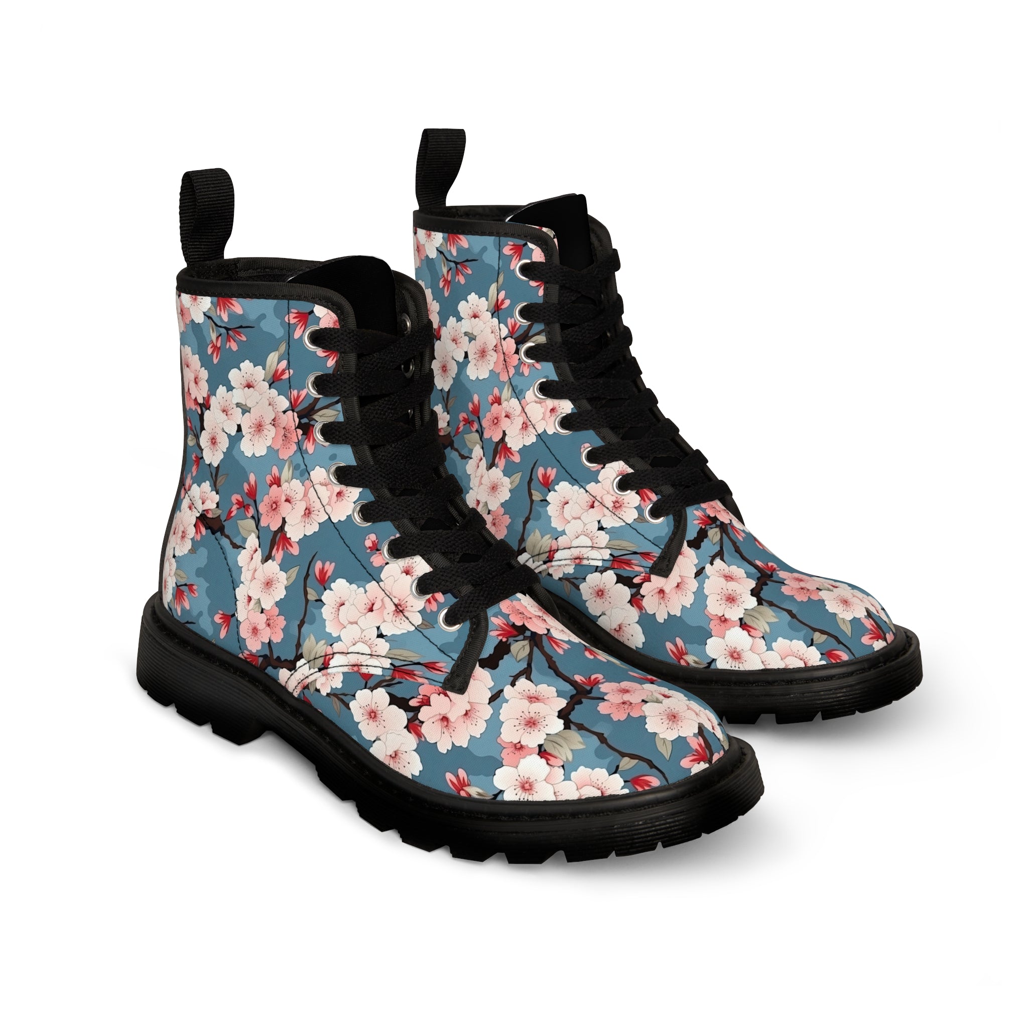 Japanese Flowers Boots Printify