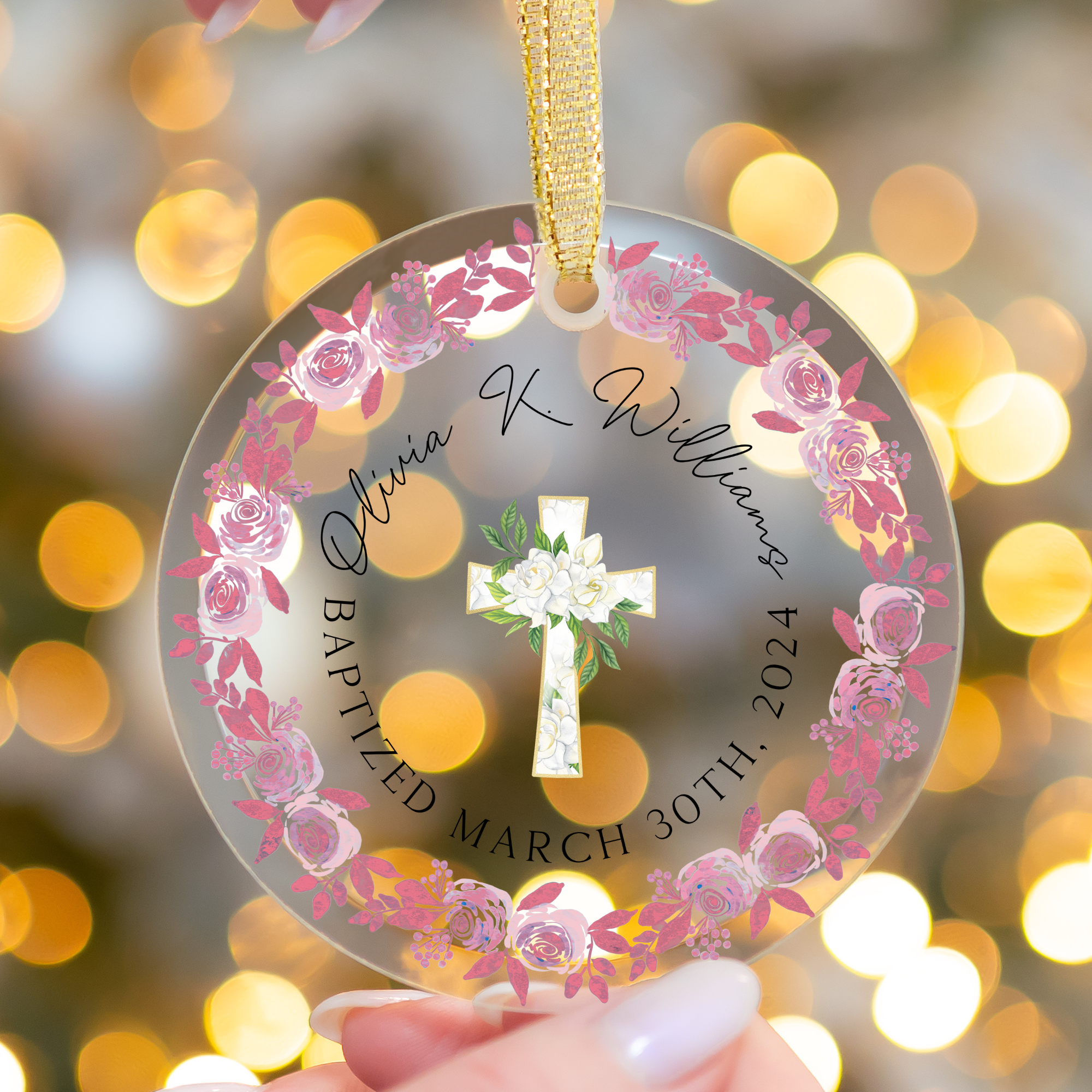 Baptized Custom Ornament Printify