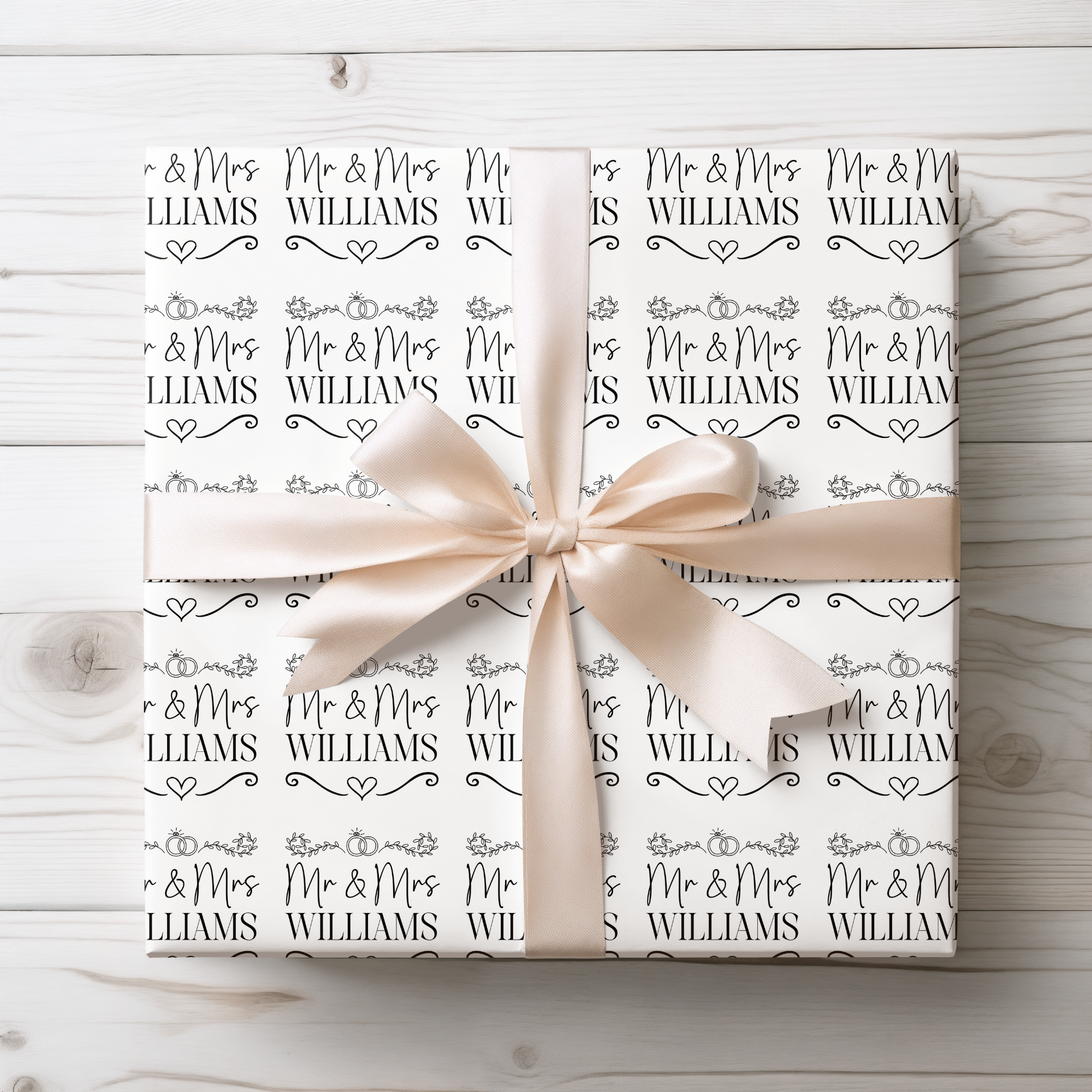 Mr & Mrs Wrapping Paper Printify