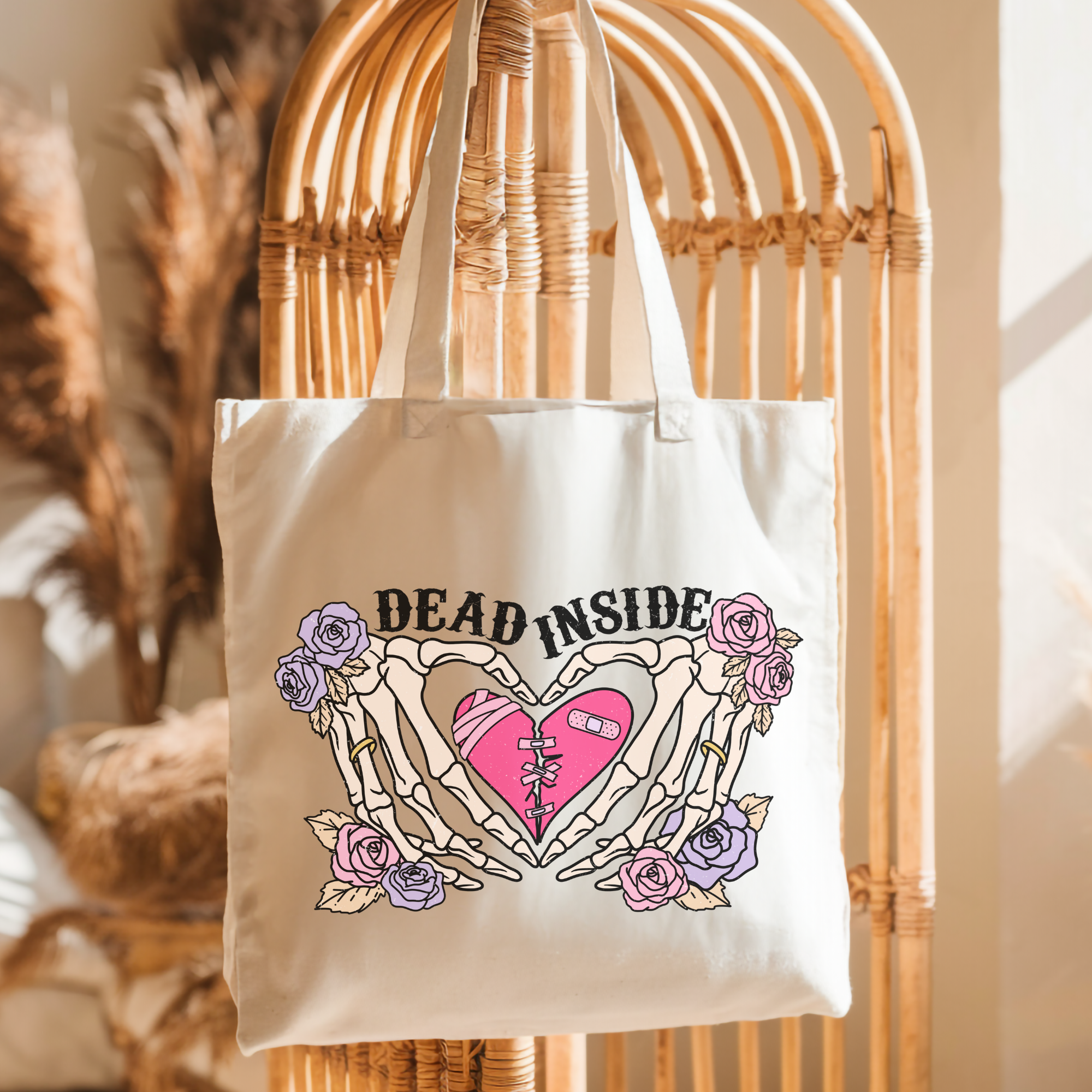 Dead Inside Tote Bag Printify