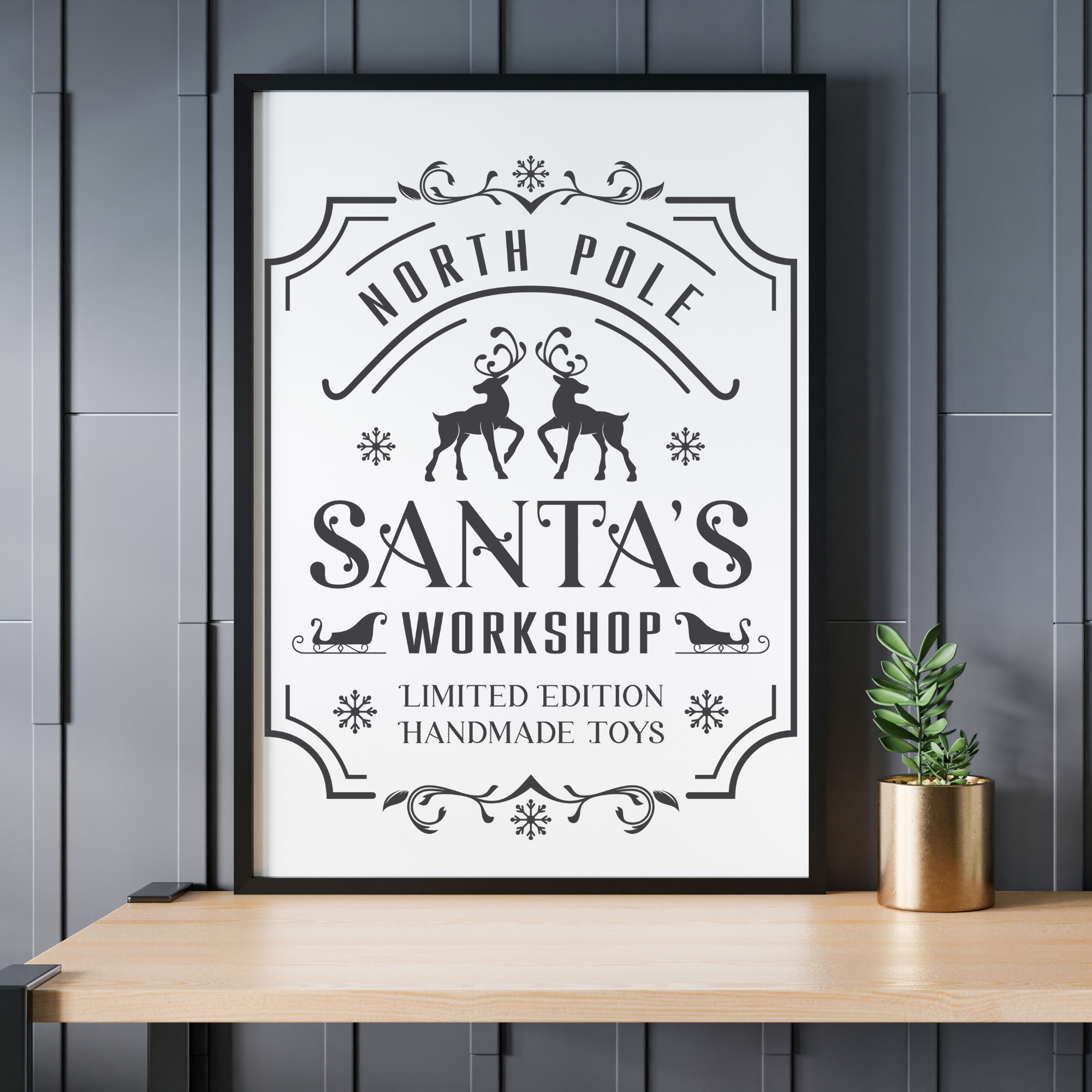 North Pole Santa's Workshop Blue From Heaven