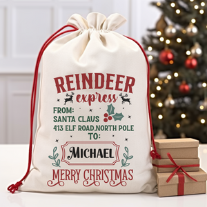 Reindeer Express Santa Bag Printify