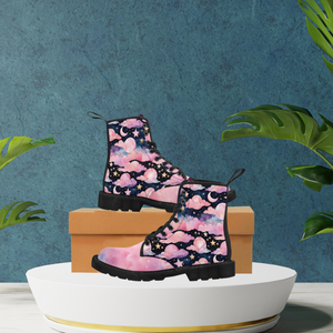 Starry Night Pastel Sky Boots Printify