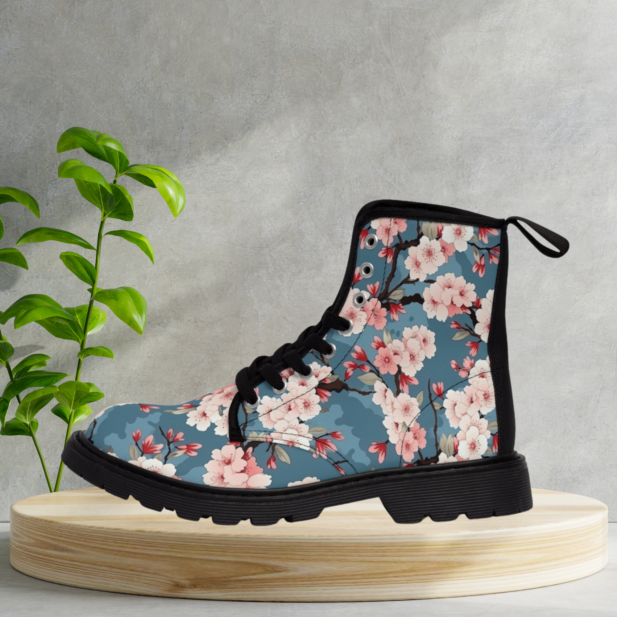 Japanese Flowers Boots Printify