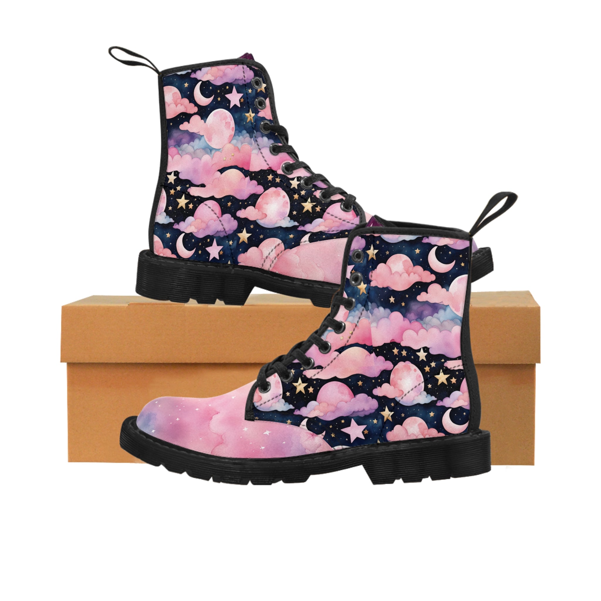 Starry Night Pastel Sky Boots Printify