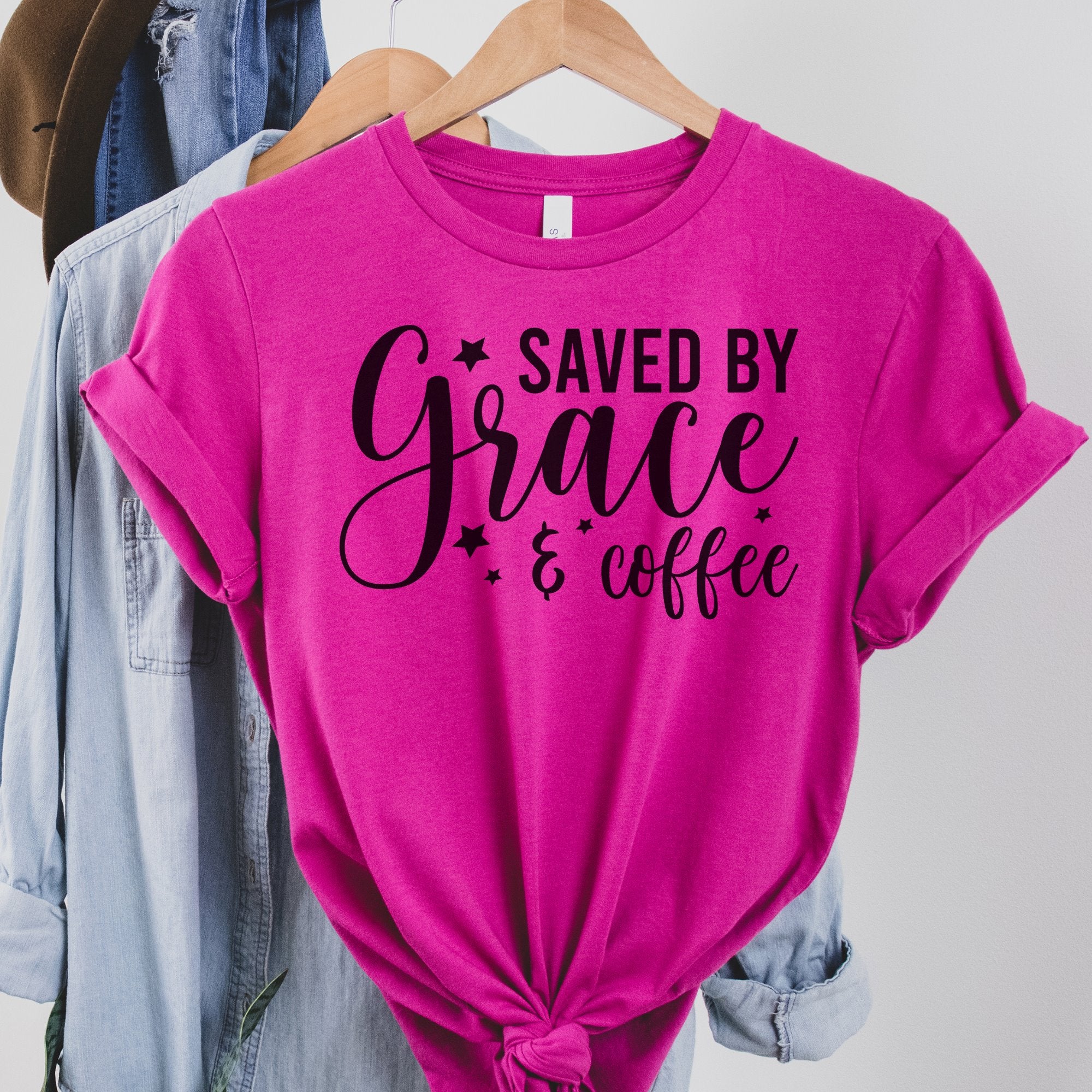 Saved by Grace and Coffee Printify