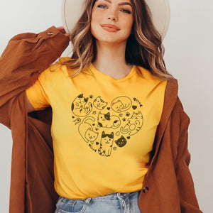 Cat Heart Doodle Printify