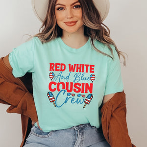 Red, White and blue Cousin Crew Printify