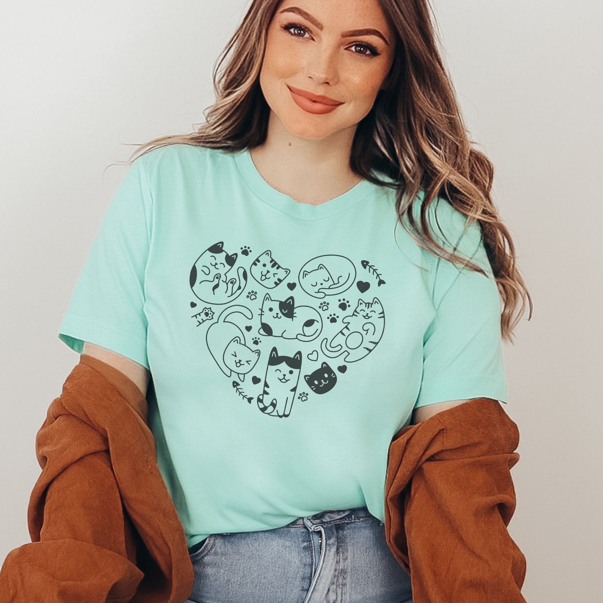 Cat Heart Doodle Printify