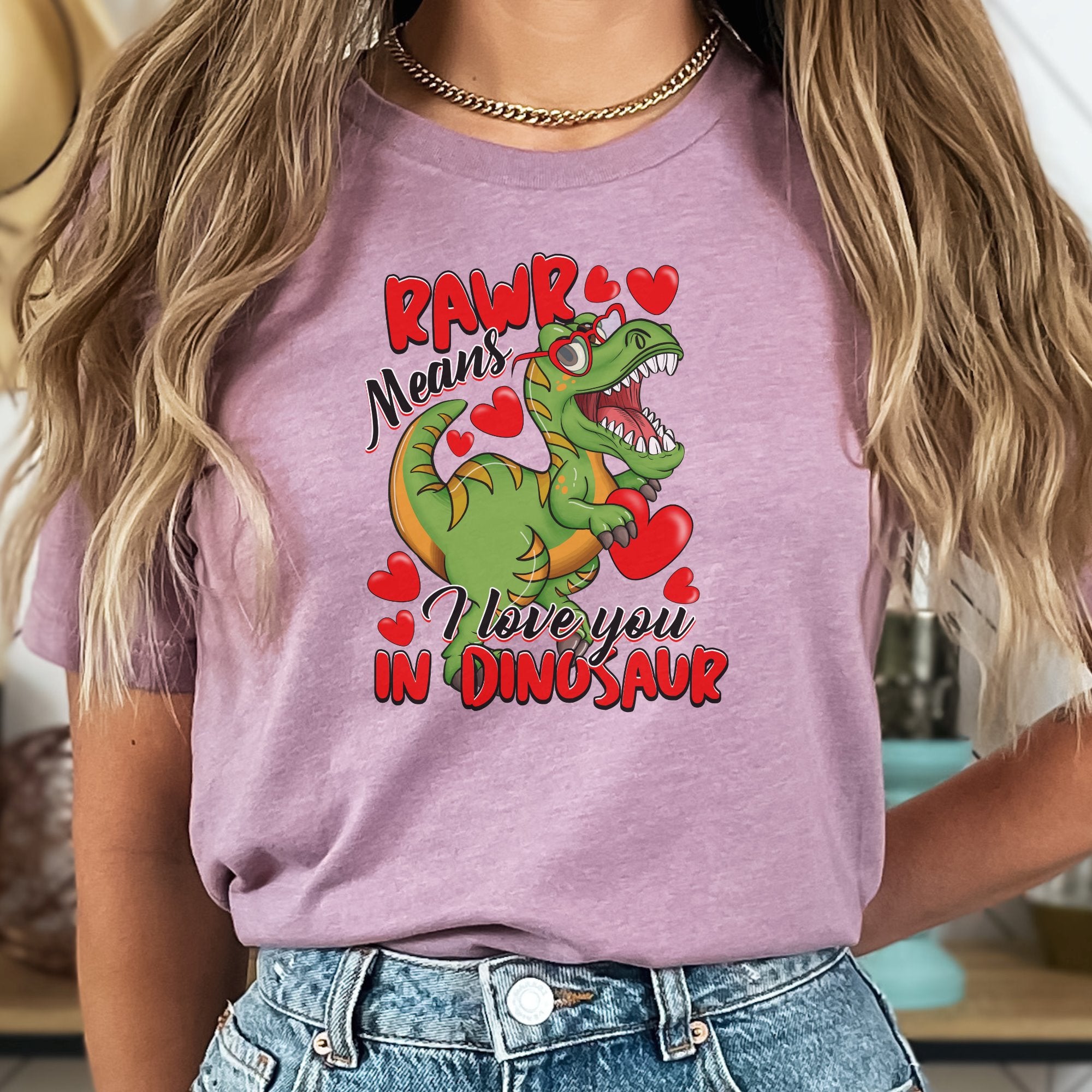 Rawr means I love you in Dinosaur Printify