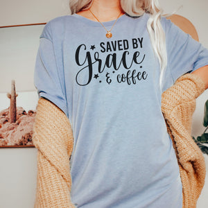 Saved by Grace and Coffee Printify