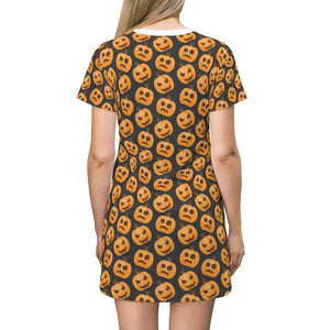 Halloween Pumpkin Shirt Dress Printify