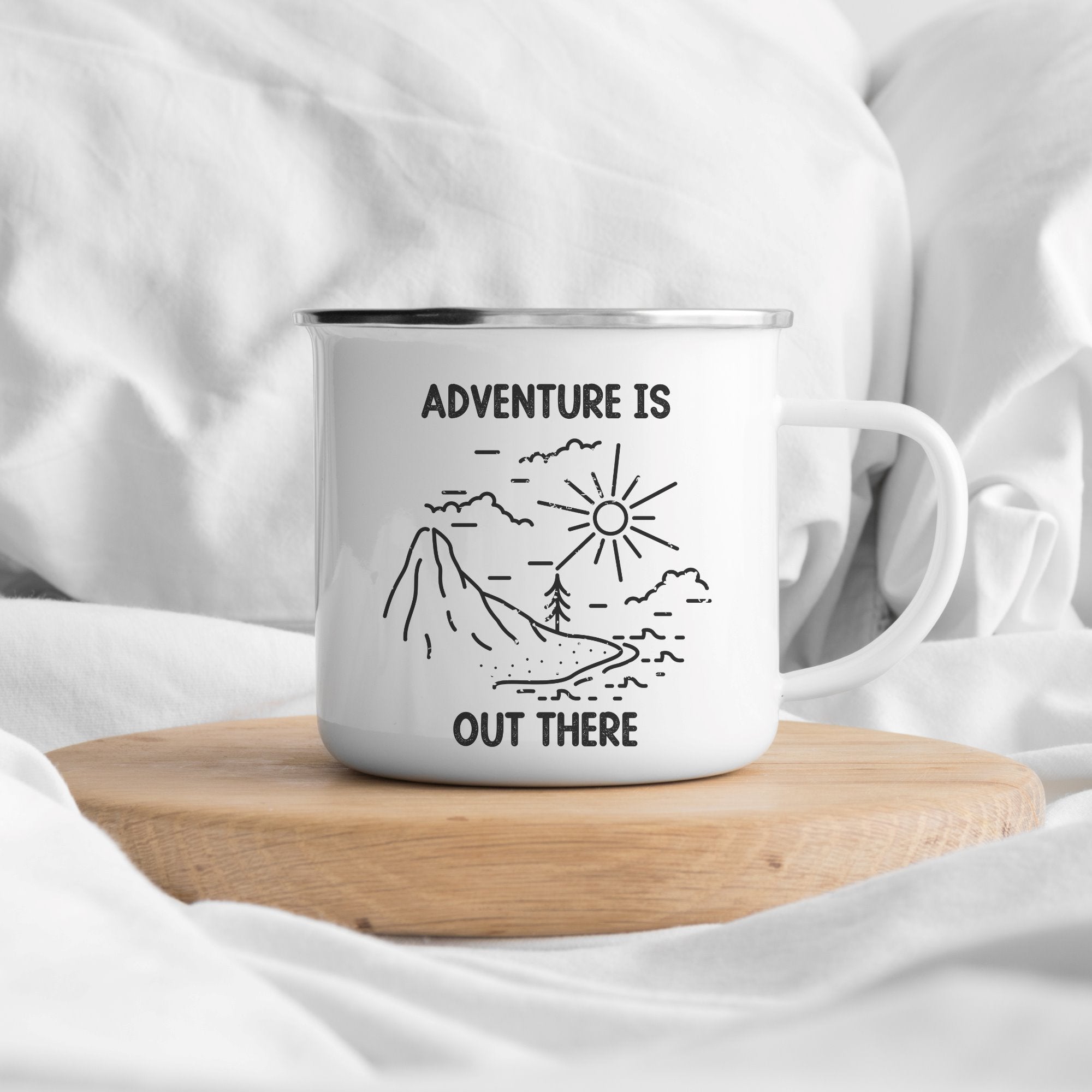 Adventure is out there Enamel Mug Printify