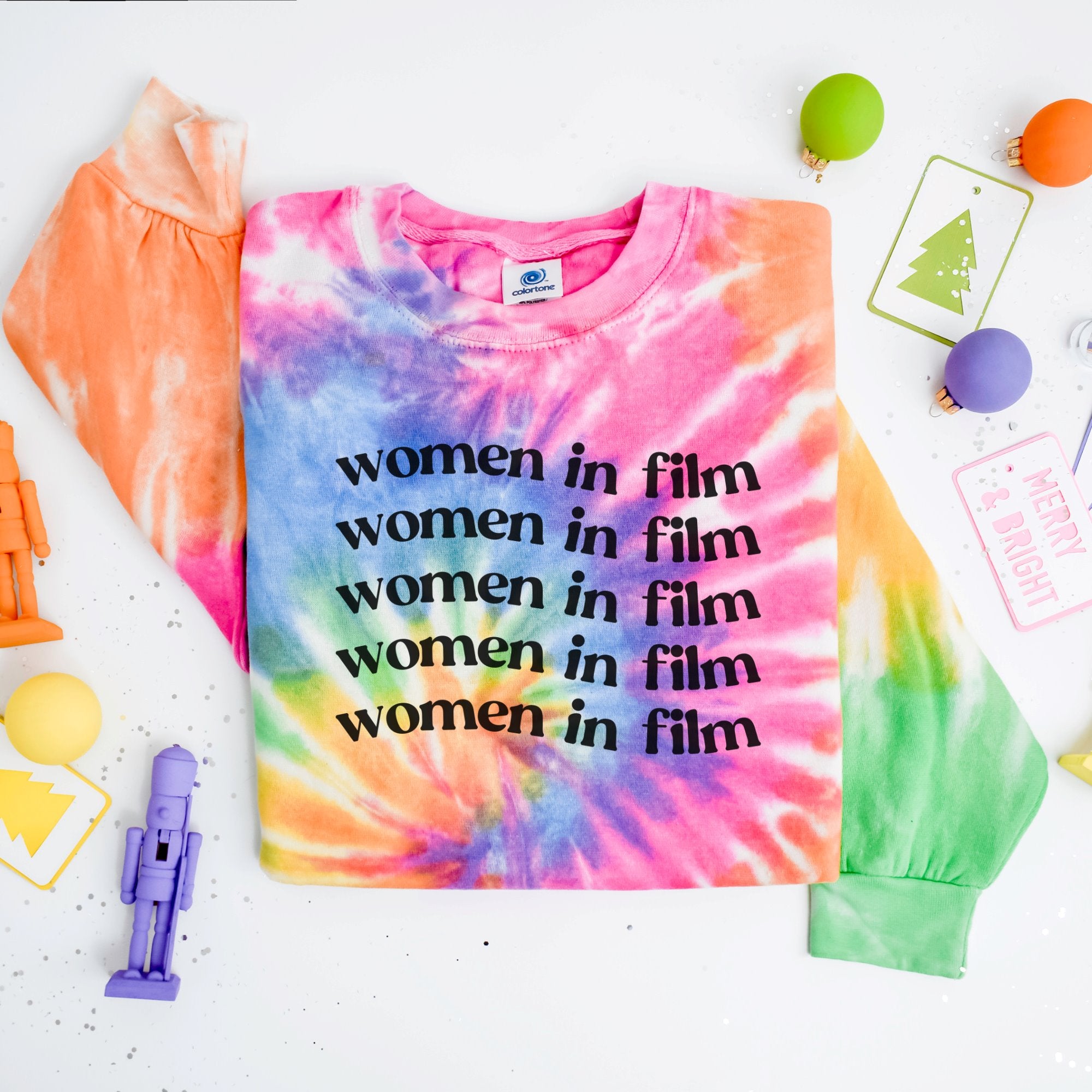 Women in Film Tie and Dye Sweatshirt Printify