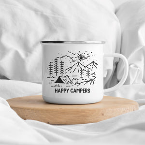 Happy Campers Enamel Mug Printify