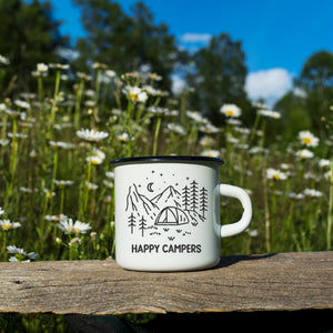 Happy Campers Enamel Mug Printify