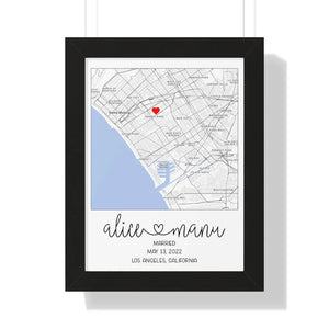 Married Map and Date Printify