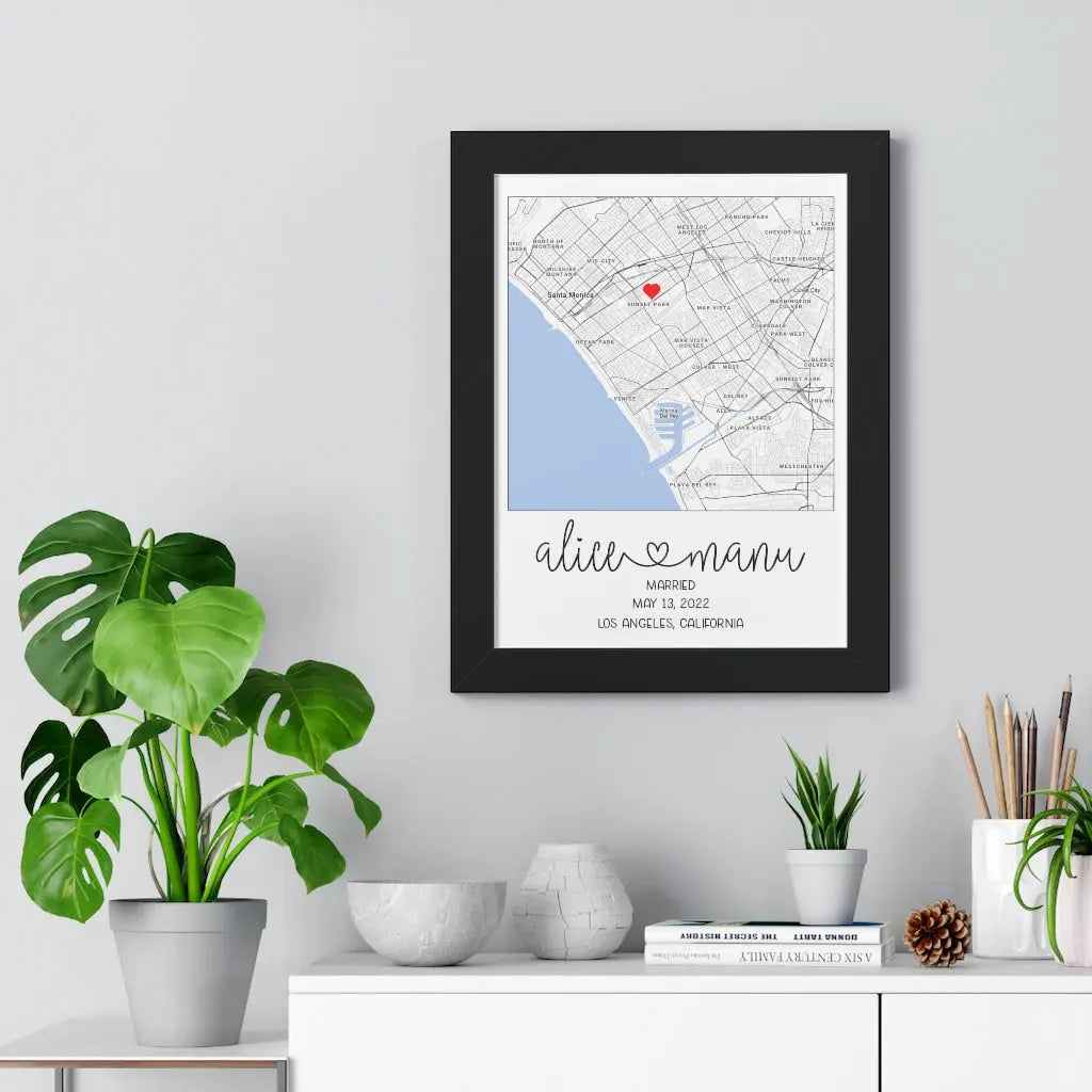 Married Map and Date Printify