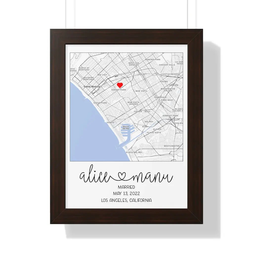 Married Map and Date Printify