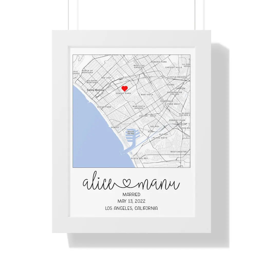 Married Map and Date Printify