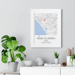 Married Map and Date Printify