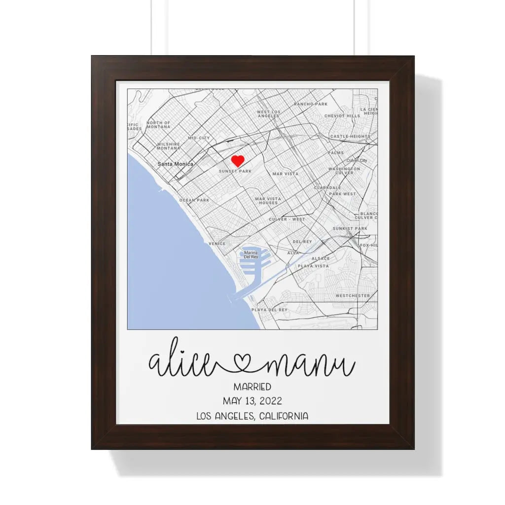 Married Map and Date Printify