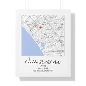 Married Map and Date Printify