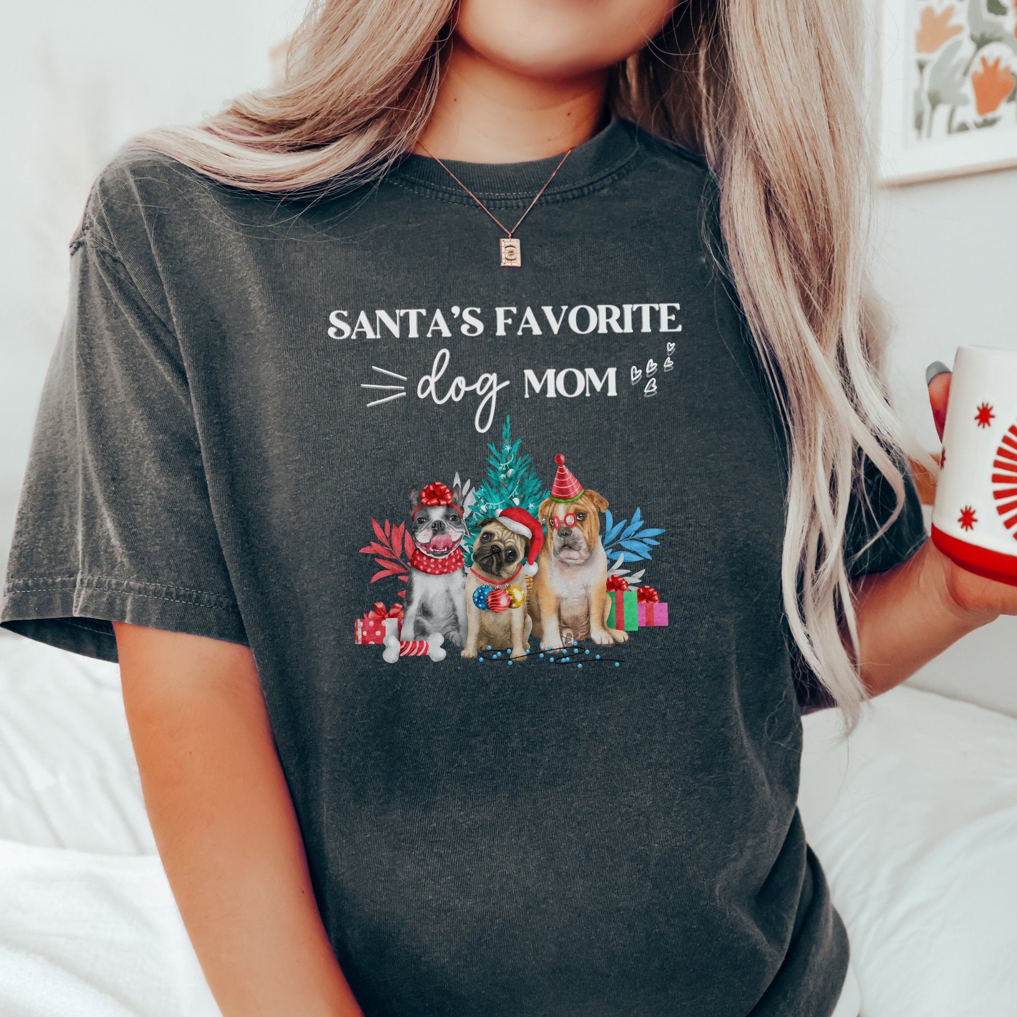 Santa's favorite dog mom Printify