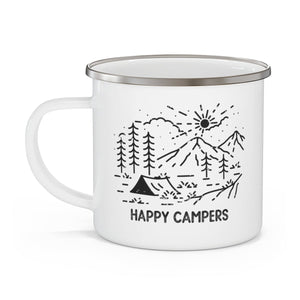 Happy Campers Enamel Mug Printify