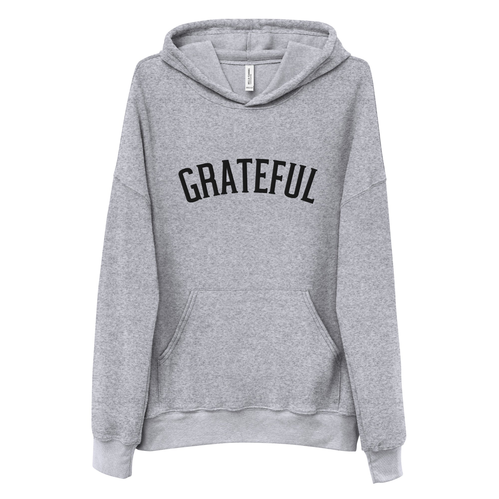 Grateful Embroidered Fleece Hoodie Clearly Baguette