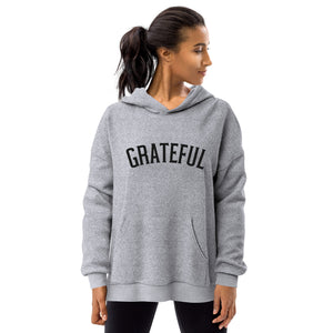 Grateful Embroidered Fleece Hoodie Clearly Baguette