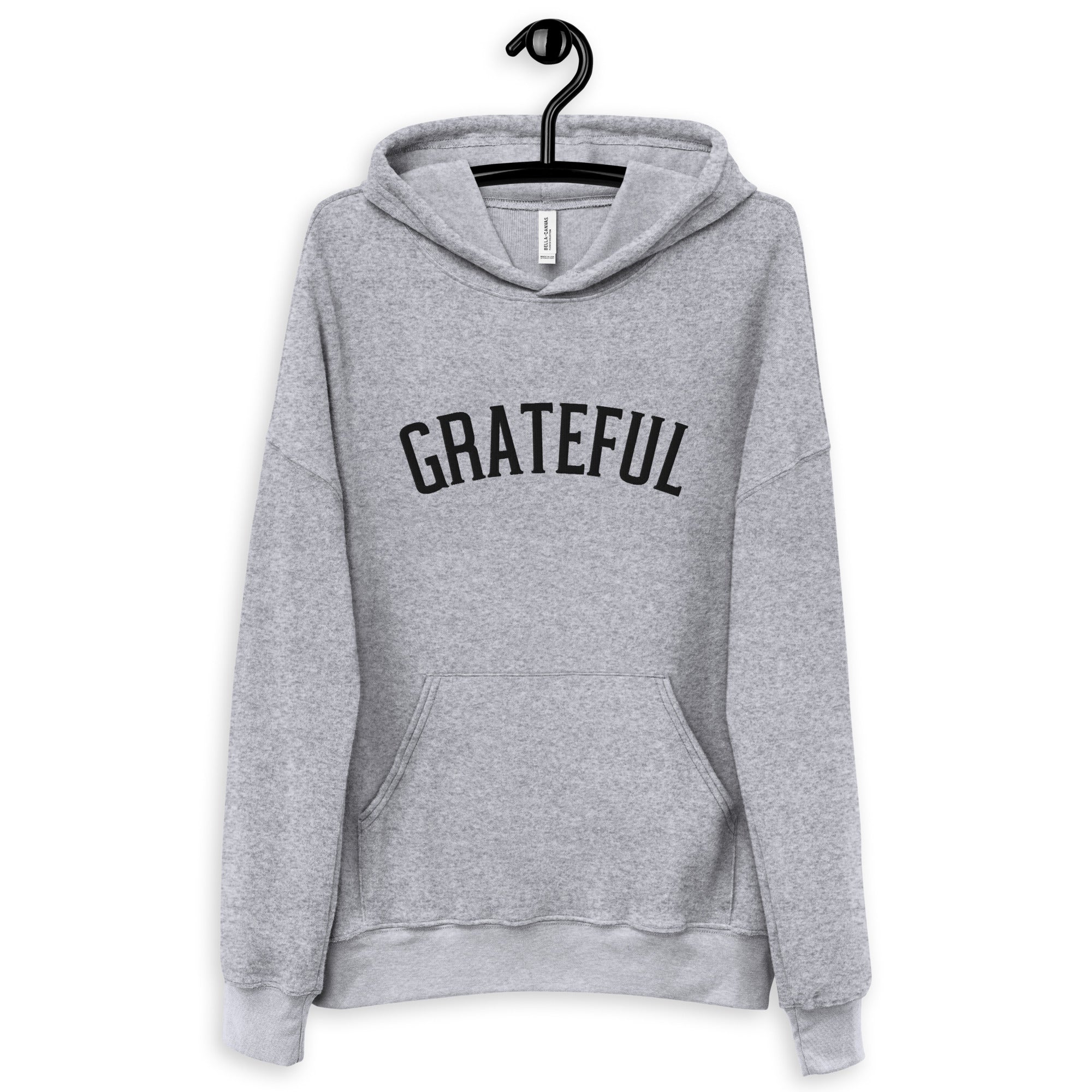 Grateful Embroidered Fleece Hoodie Clearly Baguette